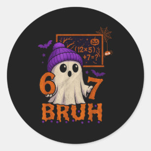 67 Lehrer Halloween Geist Sechs Sieben Meme Mathe  Runder Aufkleber