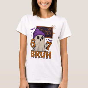 67 Lehrer Halloween Geist Sechs Sieben Meme Mathe T-Shirt