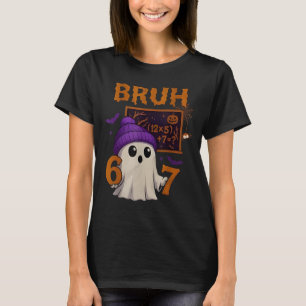67 Lehrer Halloween Geist Sechs Sieben Meme Mathe  T-Shirt