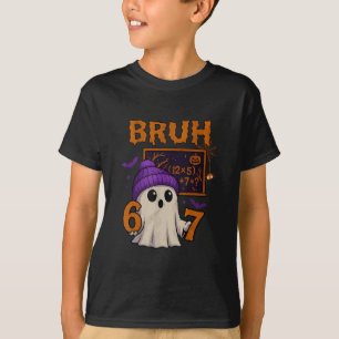 67 Lehrer Halloween Geist Sechs Sieben Meme Mathe T-Shirt