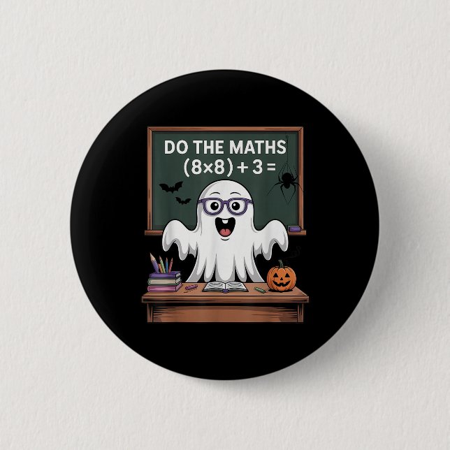 67 Lehrer Halloween Geist Six Seven Meme Mach das  Button (Vorderseite)