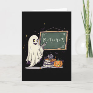 67 Lehrer Halloween Geist Six Seven Meme Mathe-Wit Karte