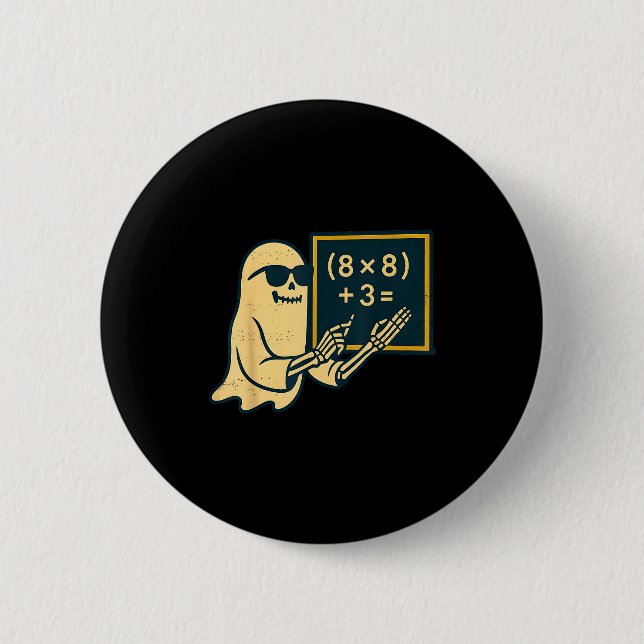 67 Lehrer Halloween Skelett Geist Six Seven Meme Button (Vorderseite)