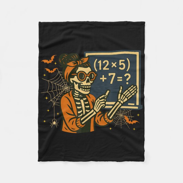 67 Lehrer Halloween Skelett Sechs Sieben Meme Math Fleecedecke (Vorderseite)