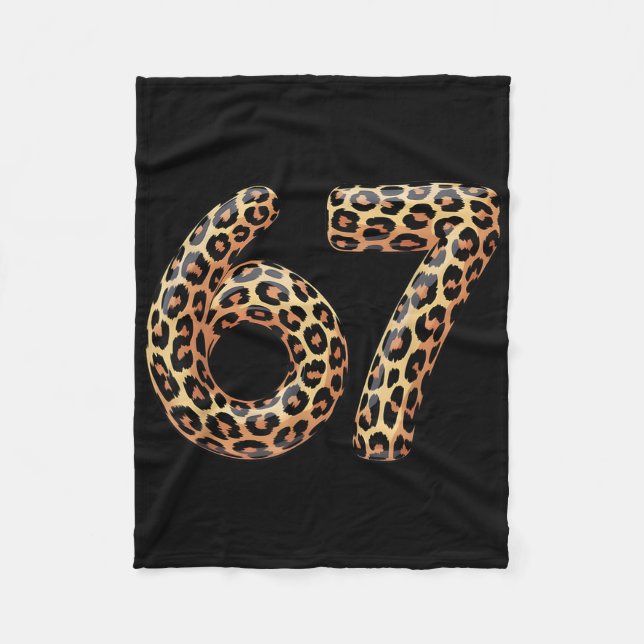 67 Leopard Meme Lustig Six Seven Gen Alpha Slang C Fleecedecke (Vorderseite)