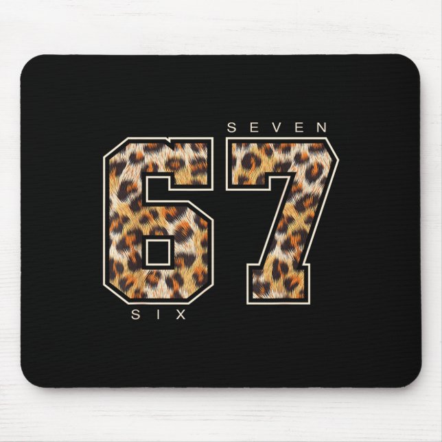 67 Leopard Pattern Retro Sixty Seven Animal Skin S Mousepad (Vorne)