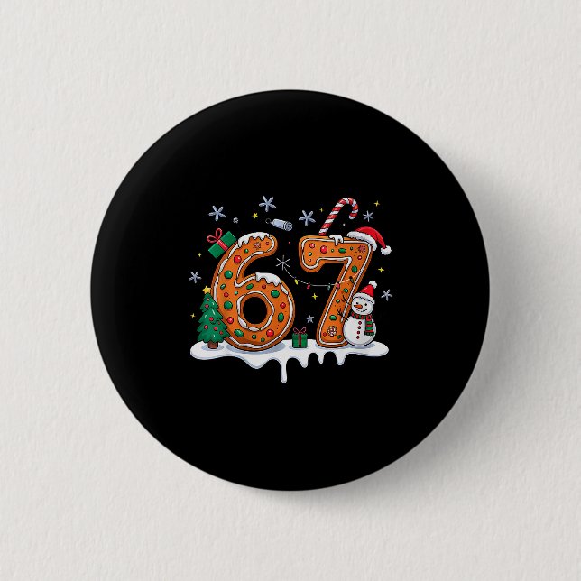 67 Lustige Lebkuchen-Weihnachtsplätzchen Männer Fr Button (Vorderseite)