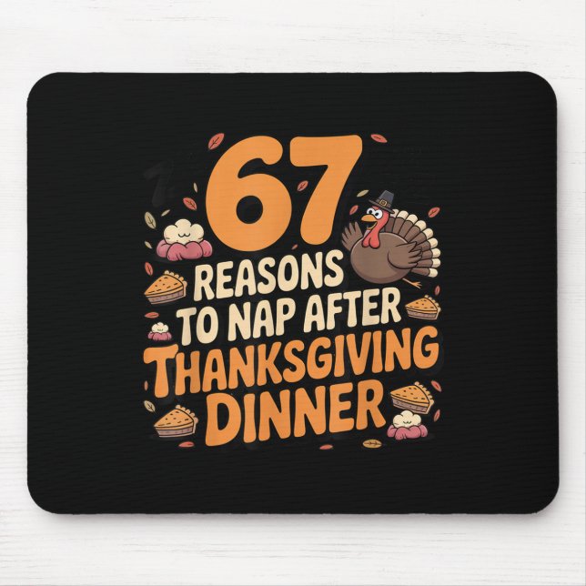 67 Lustige Six Seven Gen Alpha Meme Truthahn Dankf Mousepad (Vorne)