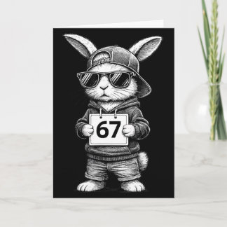 67 Lustige Six Seven Gen Meme Kaninchen Bunny Sung Karte