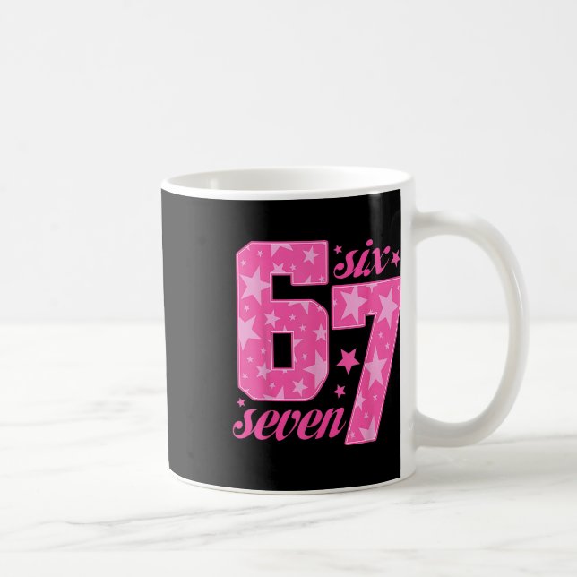 67 lustiges Meme rosa Mädchen  Kaffeetasse (Rechts)