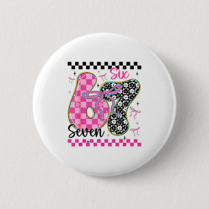 67 Lustiges Meme voller Herzen Sechs Sieben Valent Button