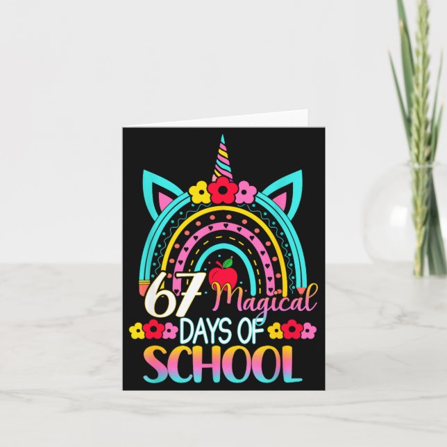 67 Magical Days Of School Meme Funny Student Teach Karte (Vorderseite)