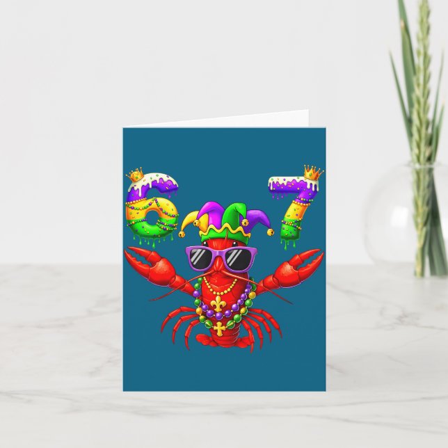67 Mardi Gras Crawfish Beads Six Seven Carnival Bo Karte (Vorderseite)
