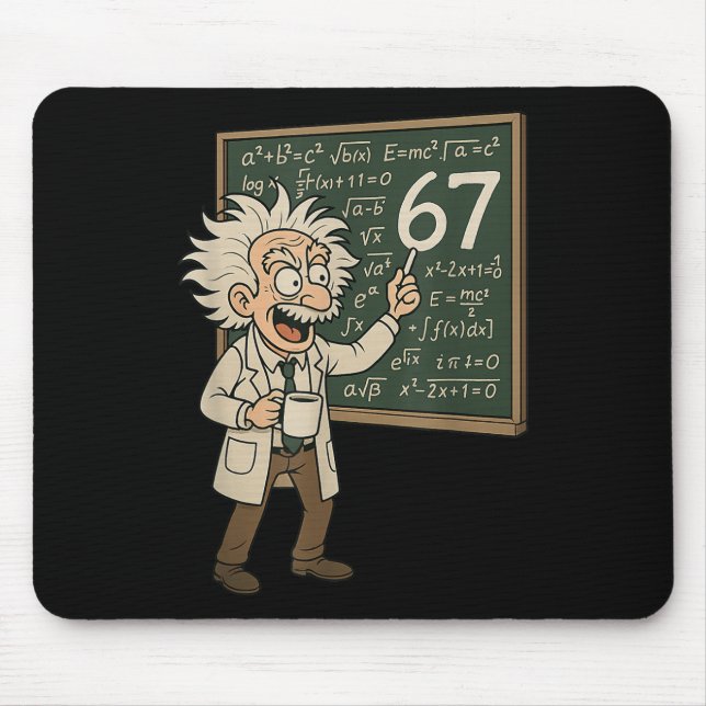 67 Math Meme Funny Professor Genius Chalkboard  Mousepad (Vorne)