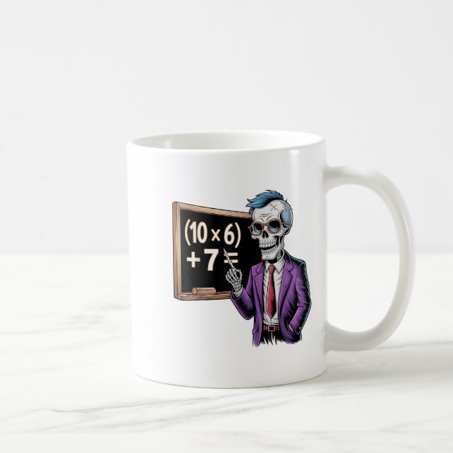 67 Mathelehrer Meme Brainfäule Sechs Sieben Hallow Kaffeetasse (Rechts)