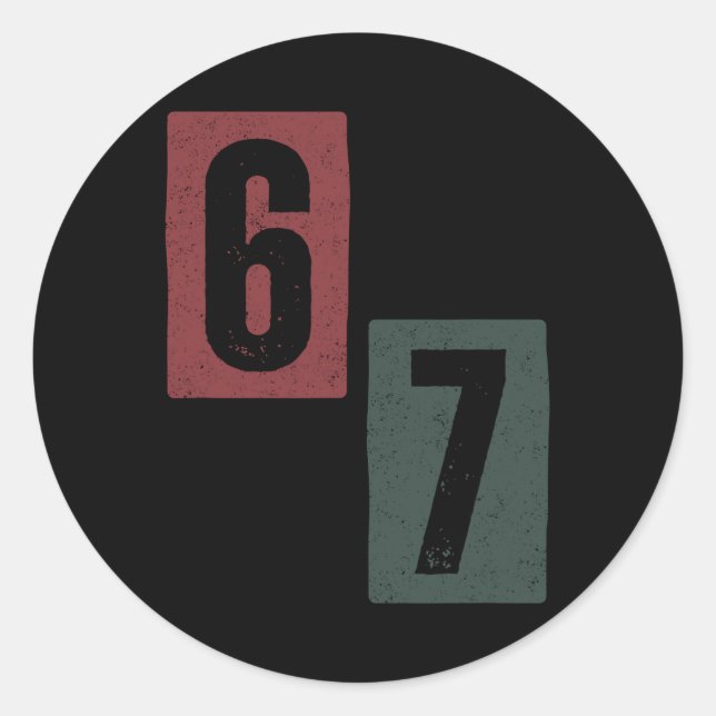 67 Meme 1  Runder Aufkleber (Vorderseite)