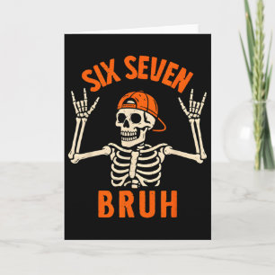67 Meme 6 7 Lustiger Halloween-Skelett Rockt Auf S Karte