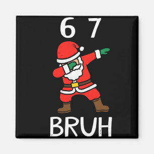 67 Meme 6 7 Lustiger Weihnachten Dabbing Santa Sec Magnet