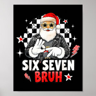 67 Meme 6 7 Lustiges Weihnachten Santa Rock On Six Poster