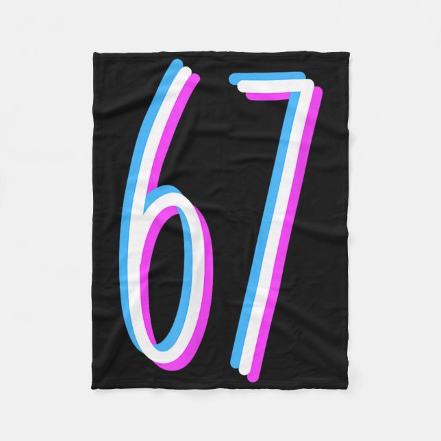 67 Meme 6 7 Six Seven Number Costume  Fleecedecke (Vorderseite)