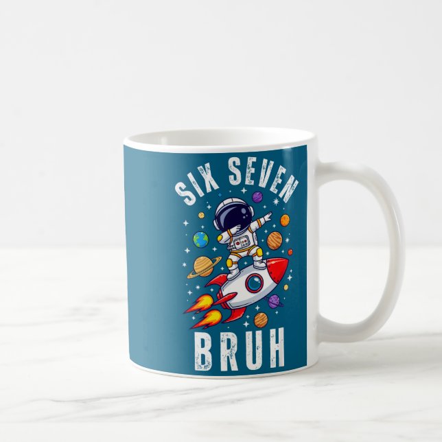 67 Meme Astronaut Dabbing In Space Funny Six Seven Kaffeetasse (Rechts)