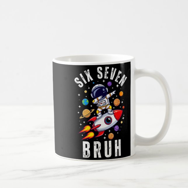 67 Meme Astronaut Dabbing In Space Funny Six Seven Kaffeetasse (Rechts)