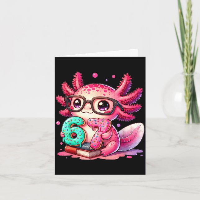 67 Meme Axolotl Funny Six Seven Axolotl Lover For  Karte (Vorderseite)