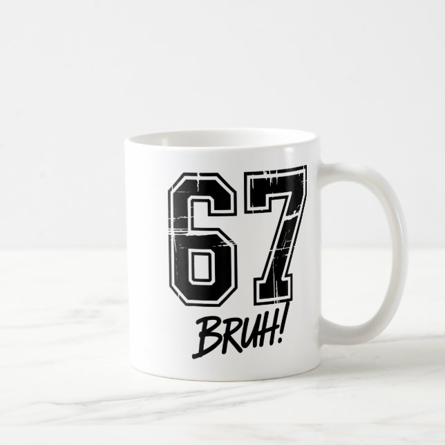 67 Meme Bruh Six Seven  Kaffeetasse (Rechts)