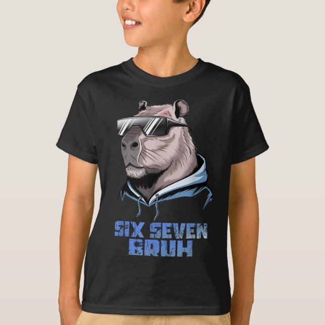 67 Meme Capybara Funny Six Seven Bruh Capybara For T-Shirt (Vorderseite)