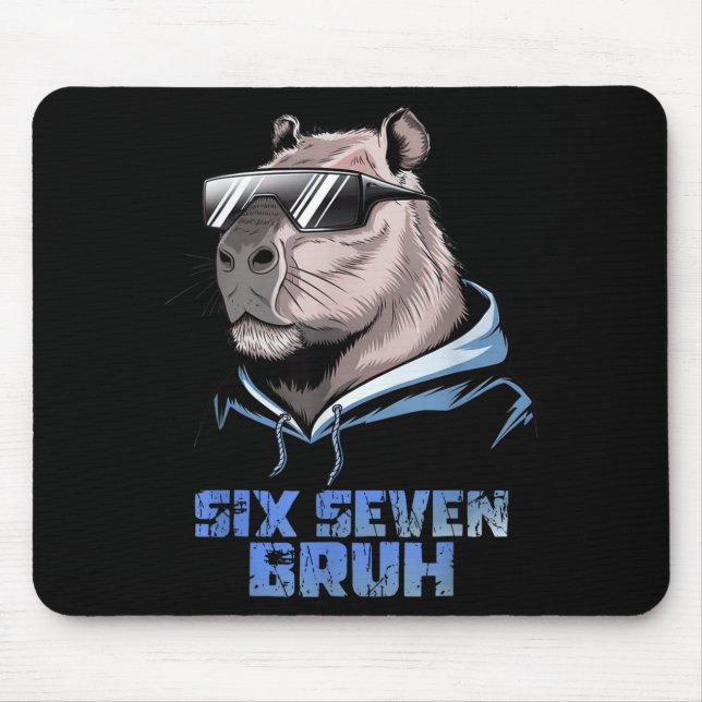 67 Meme Capybara Lustig Sechs Sieben Bruh Capybara Mousepad (Vorne)