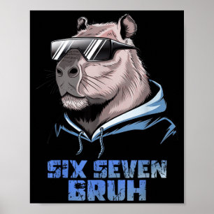 67 Meme Capybara Lustiges Six Seven Bruh Capybara Poster
