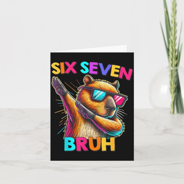 67 Meme Capybara Six Seven Bruh Capybara Kids Boys Karte (Vorderseite)