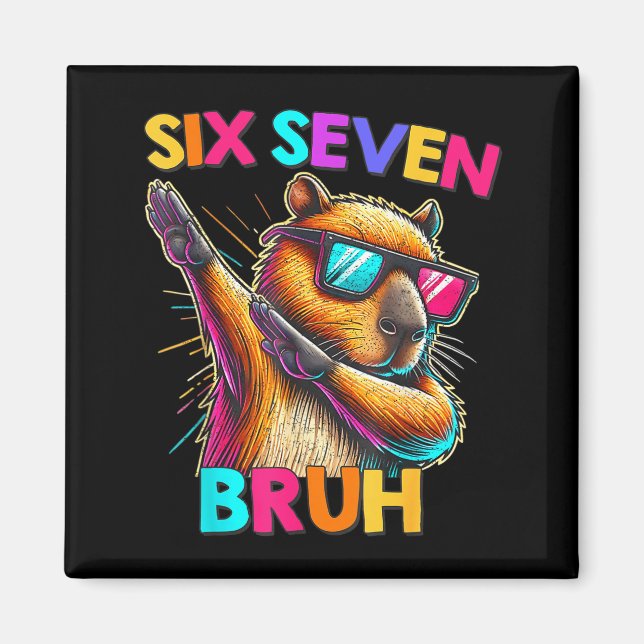 67 Meme Capybara Six Seven Bruh Capybara Kids Boys Magnet (Vorne)