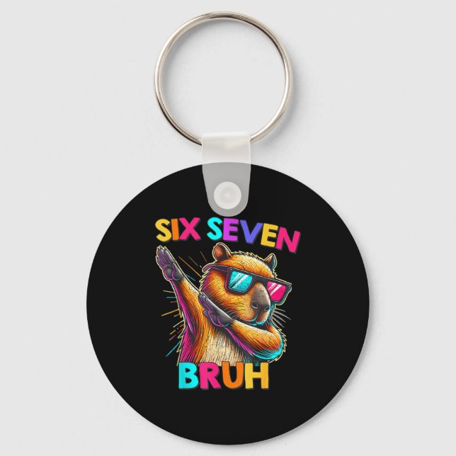 67 Meme Capybara Six Seven Bruh Capybara Kids Boys Schlüsselanhänger (Vorderseite)