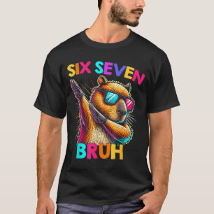 67 Meme Capybara Six Seven Bruh Capybara Kinder Ju T-Shirt