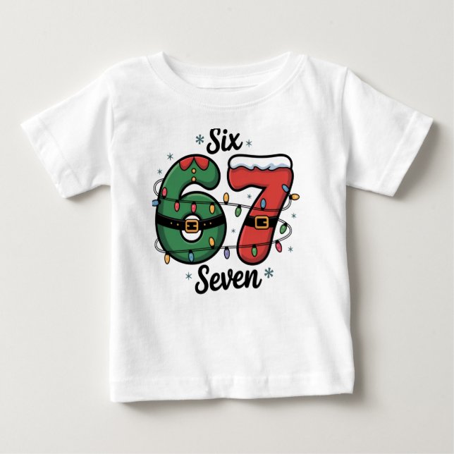 67 Meme Christmas Lights Baby T-shirt (Vorderseite)