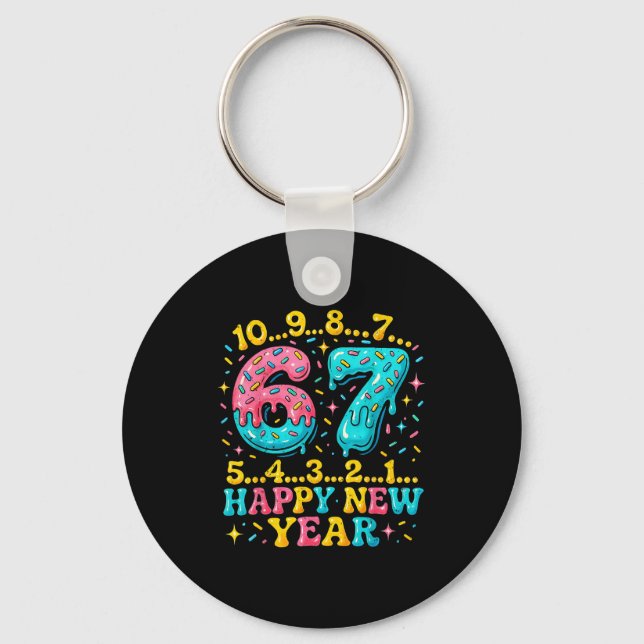 67 Meme Countdown Happy New Year Funny Drip Number Schlüsselanhänger (Vorderseite)