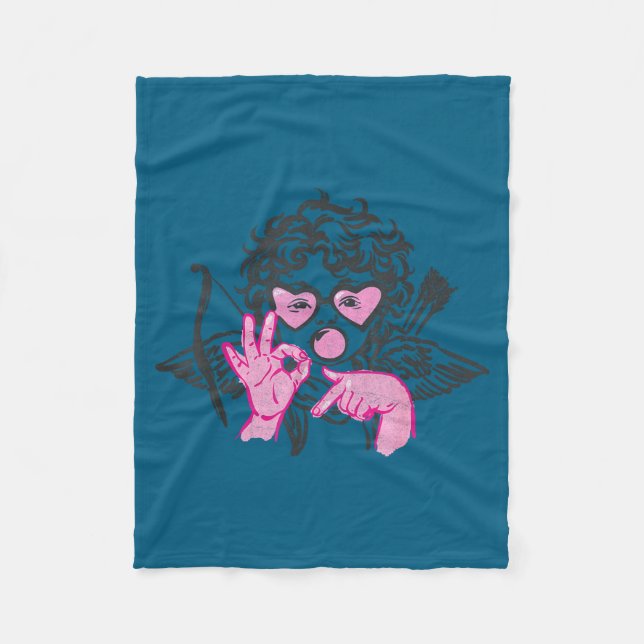 67 Meme Cud Hands Bubble Gum Six Seven Meme Valent Fleecedecke (Vorderseite)