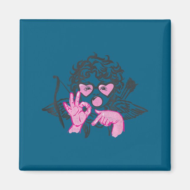 67 Meme Cud Hands Bubble Gum Six Seven Meme Valent Magnet (Vorne)