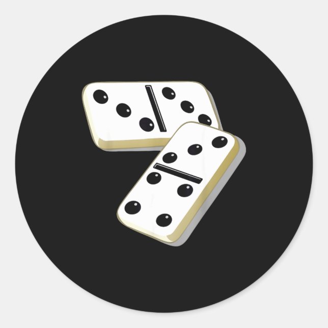 67 Meme Dominoes Funny Six Seven Domino 6 7 Gen Al Runder Aufkleber (Vorderseite)