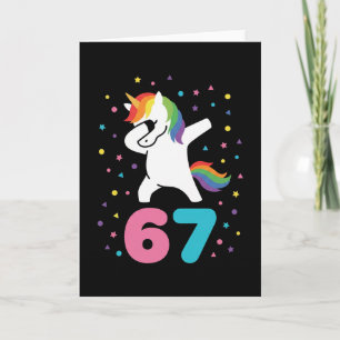 67 Meme Einhorn für Mädchen Sechs Sieben Gen Alpha Karte