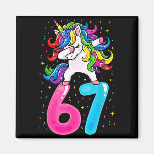 67 Meme Einhorn für Mädchen sechs sieben Gen Alpha Magnet