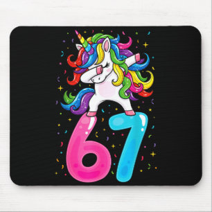67 Meme Einhorn für Mädchen sechs sieben Gen Alpha Mousepad