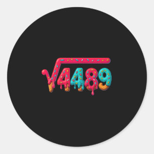67 Meme Eis Drip Quadratwurzel 4489 Gen Alpha Runder Aufkleber