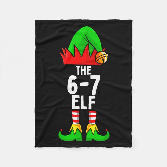 67 Meme Elf Christmas Matching Family 6-7 Brainrot Fleecedecke (Vorderseite)