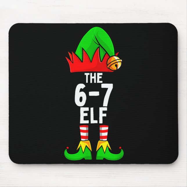 67 Meme Elf Christmas Matching Family 6-7 Brainrot Mousepad (Vorne)