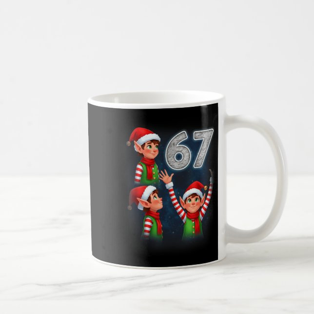 67 Meme Elf Howling At The Moon Parody Funny Chris Kaffeetasse (Rechts)
