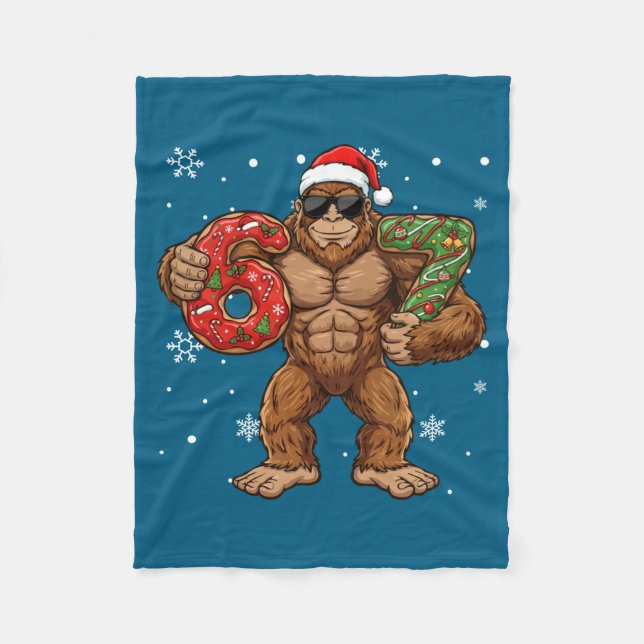 67 Meme Funny Big Foot Six Seven Christmas Xmas Sa Fleecedecke (Vorderseite)