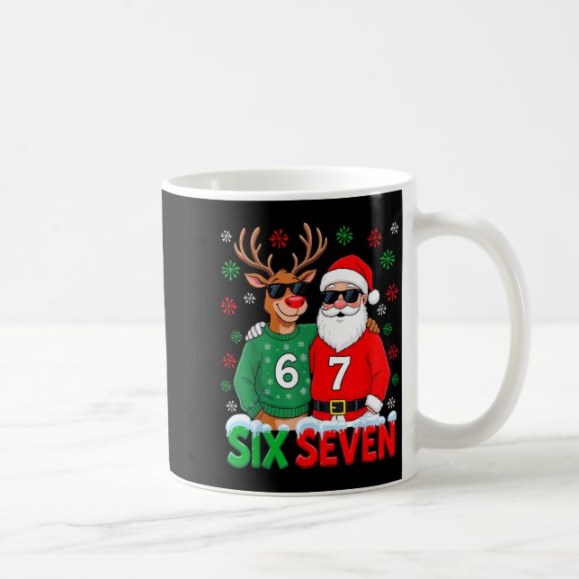 67 Meme Funny Christmas Santa Six Seven  Kaffeetasse (Rechts)