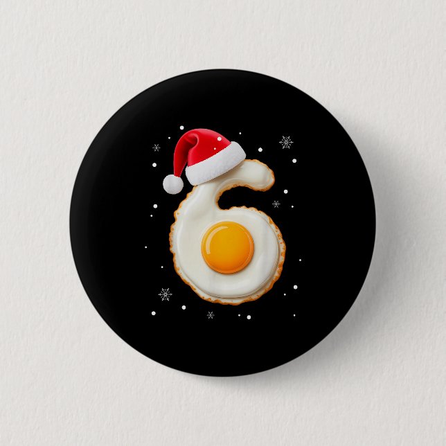 67 Meme Funny Number 6 Egg Bacon Matching Christma Button (Vorderseite)